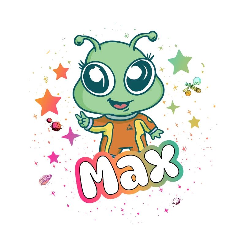 MAX - Beau nom de garçon avec un extraterrestre mignon