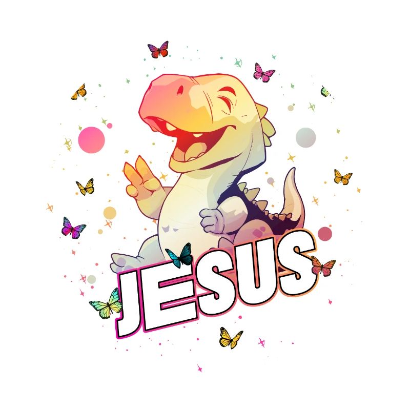 JESUS - Beau nom de garçon avec mignon DINO T-REX