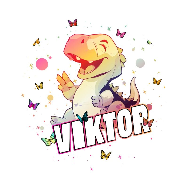VIKTOR - Beau nom de garçon avec mignon DINO T-REX