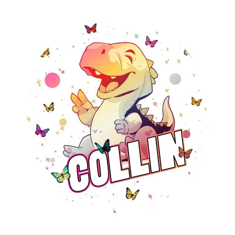 COLLIN - Beau nom de garçon avec mignon DINO T-REX