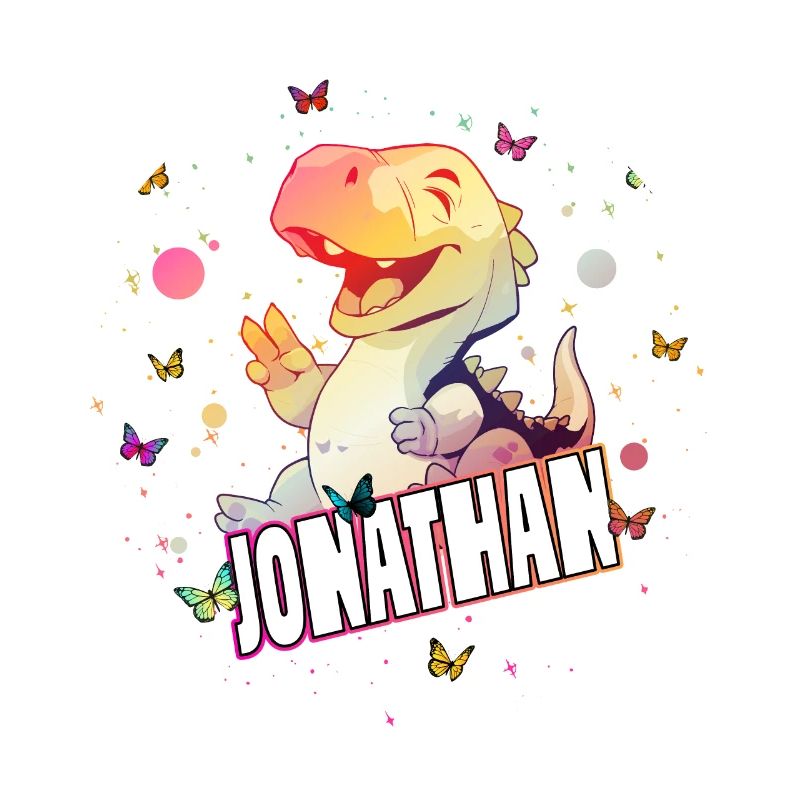 JONATHAN - Beau nom de garçon avec mignon DINO T-REX
