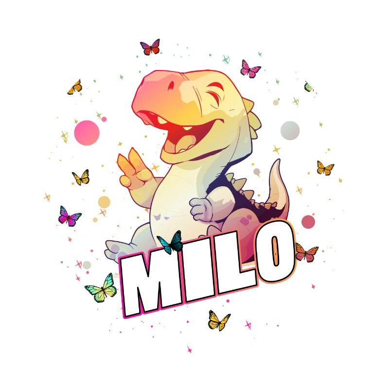 MILO - Beautiful boy name with cute DINO T-REX
