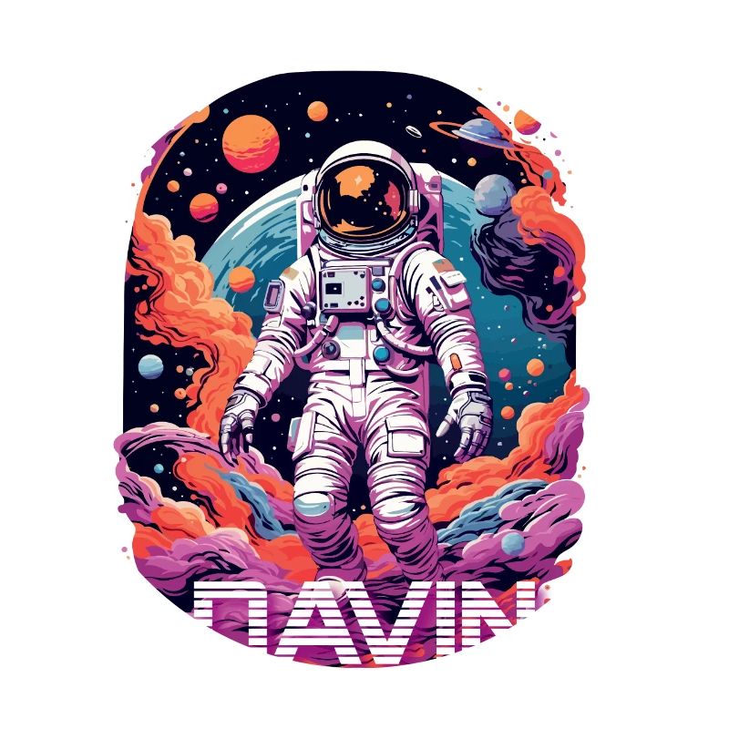DAVIN - Beautiful boy name with cool astronaut