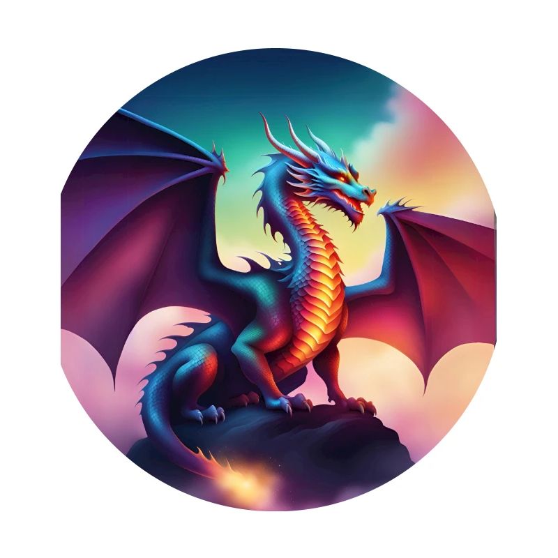 Drache auf einer Klippe