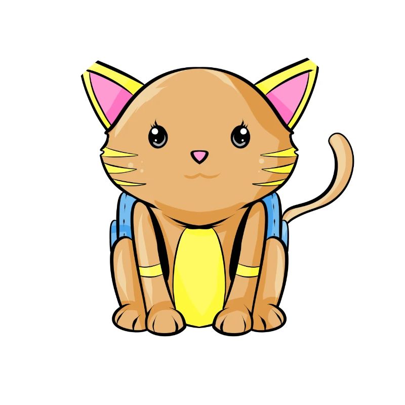 A cat with a backpack