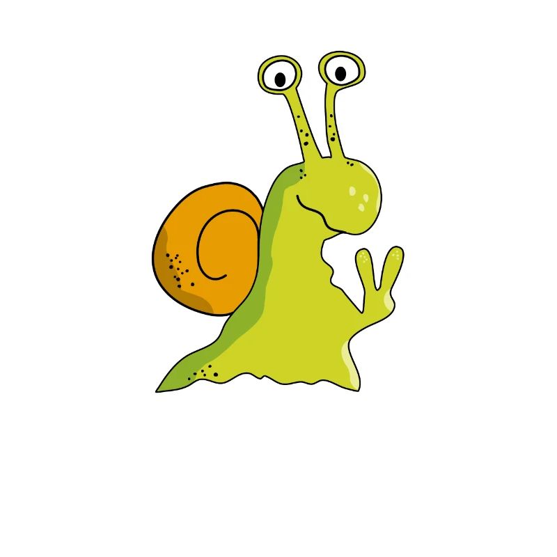 Funny snail with statement: Peace, Peace