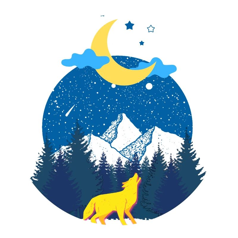 Winterträume! Der Wolf und der Mond