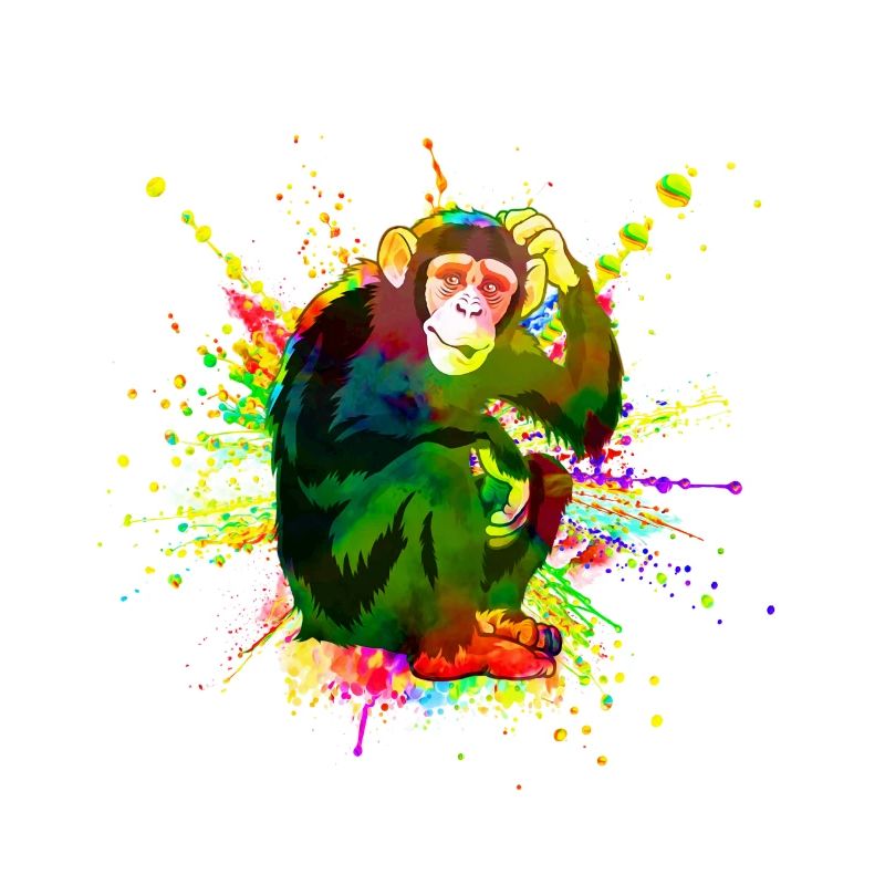 Monkey in cool and colorful artwork - Monkey Ape