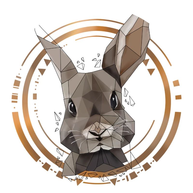 Conception de poly faible lapin cool | Géométrique, triangle