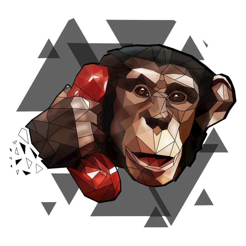 Monkey on the phone | Geometric design triangles