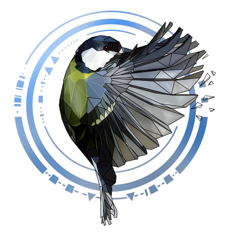 Mésange bleue | Géométrique | Low poly