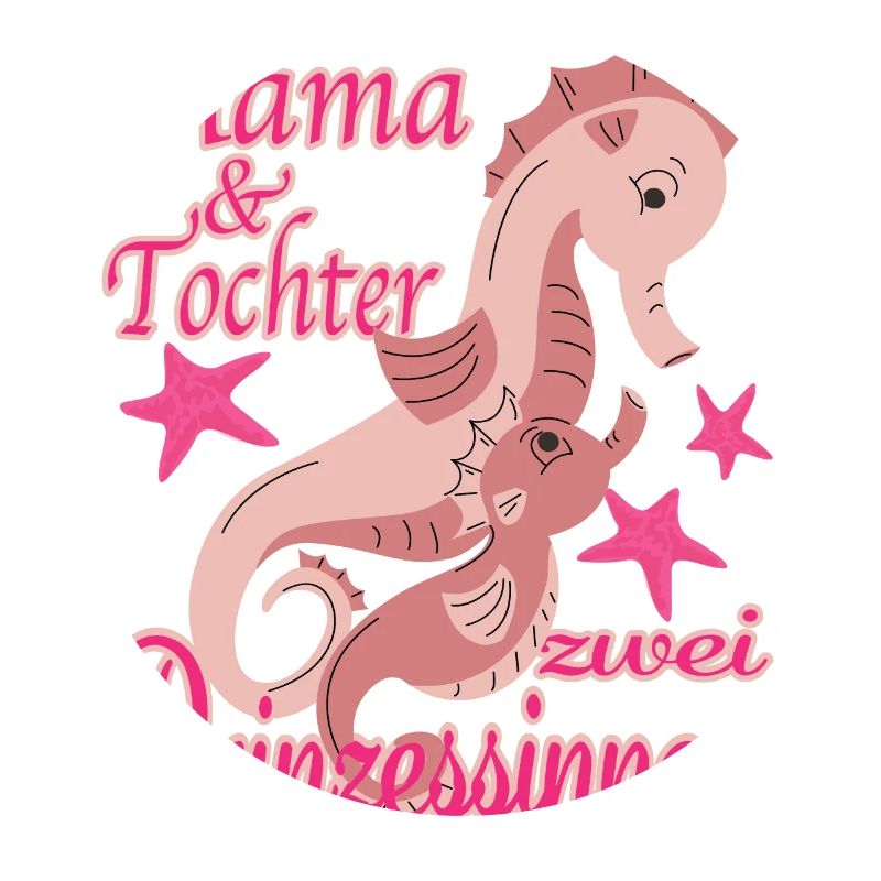 Mama Tochter Prinzessinen Seepferdchen