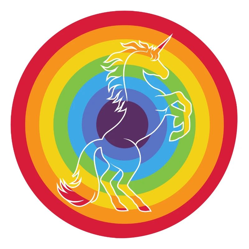 Rainbow circle with unicorn