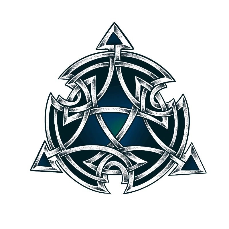Black & green dotwork Celtic symbol