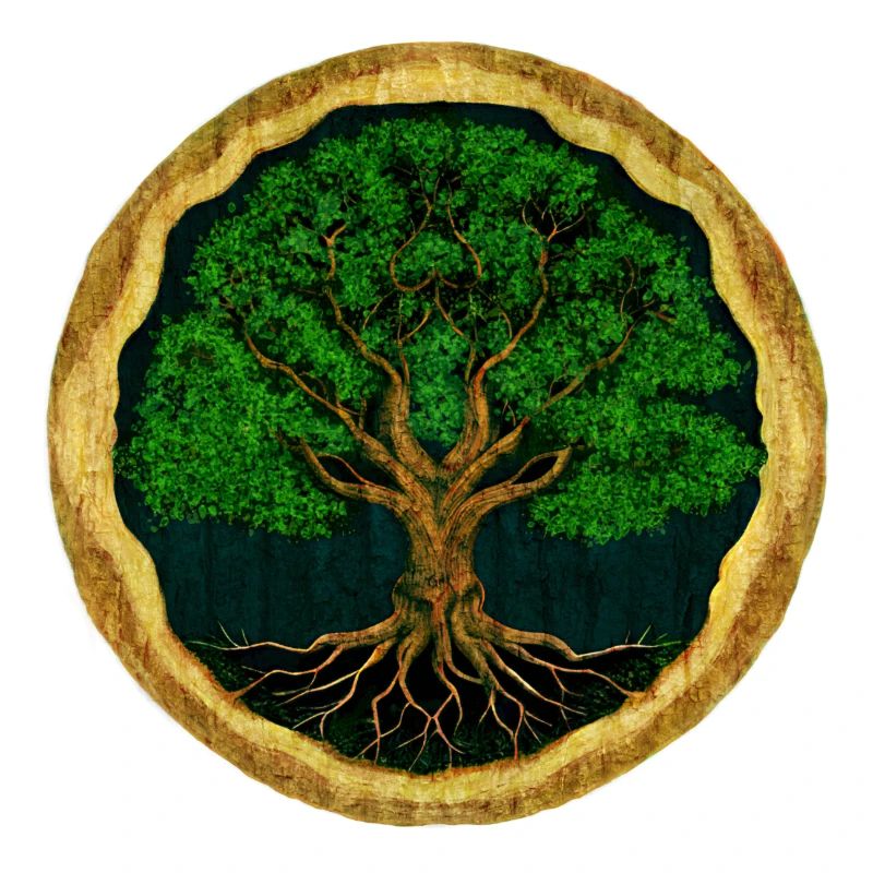 Baum des Lebens - digitale Zeichnung - Holzoptik