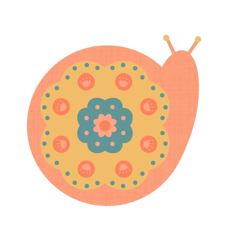 Escargot mignon avec des fleurs