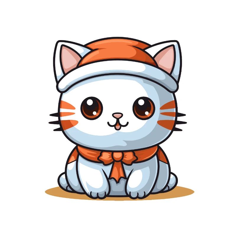 Design de Noël de chat - Style Kawaii