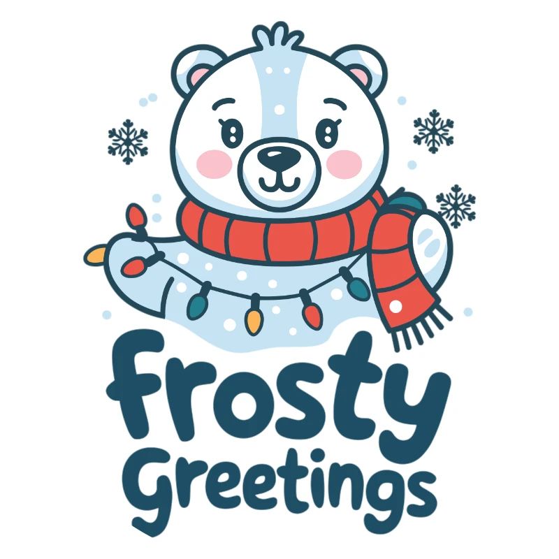 Frostige Grüße – Eisbär mit Lichterkette