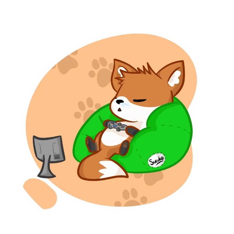 Fox gaming pillow sleeping