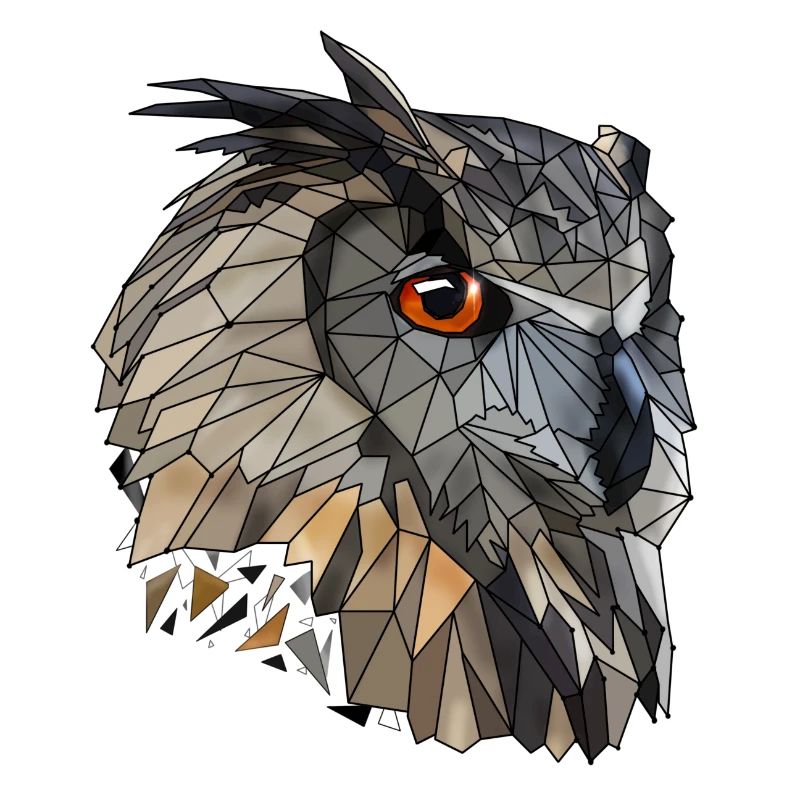 Coole Low Poly Eule | Geometrisch | Dreiecke