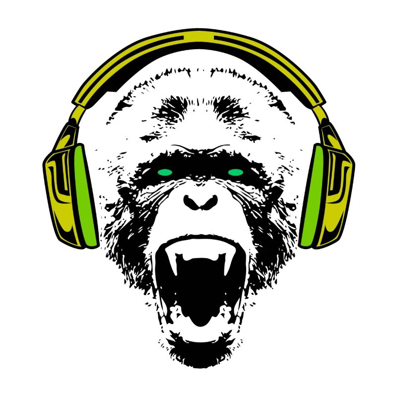 Monkey DJ mit Kopfhörer Geschenk