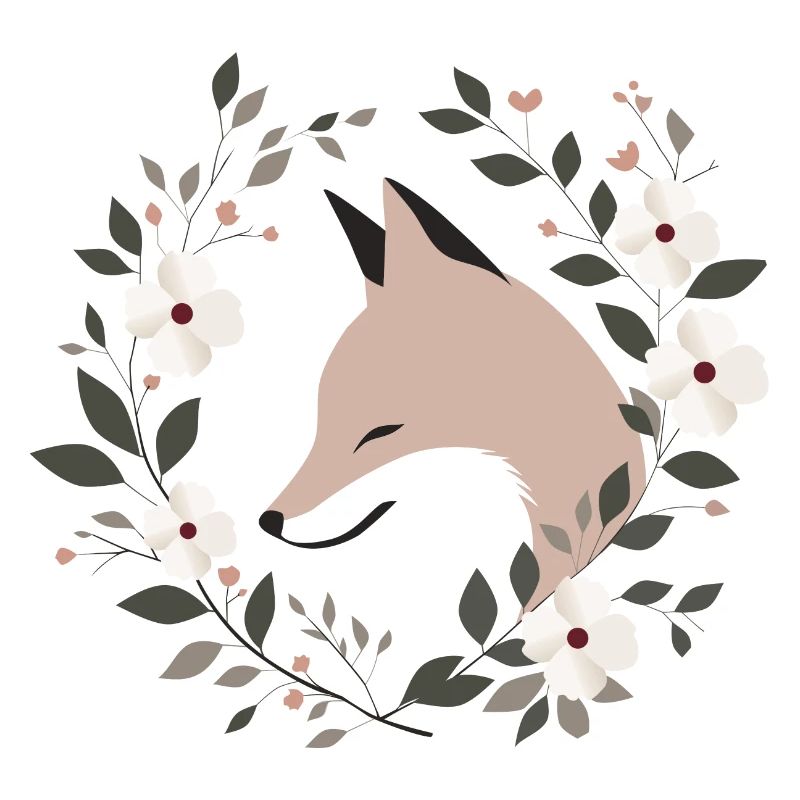 Fox with flowers