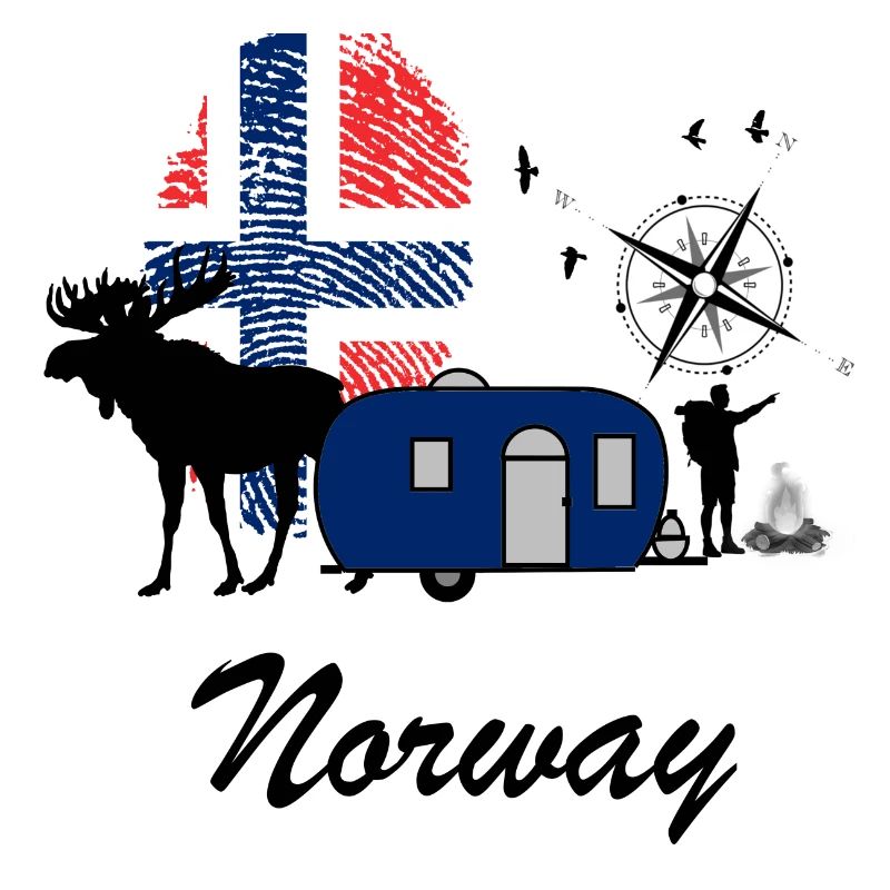 Norwegen Reise Liebe Norway Geschenk Idee schwarz
