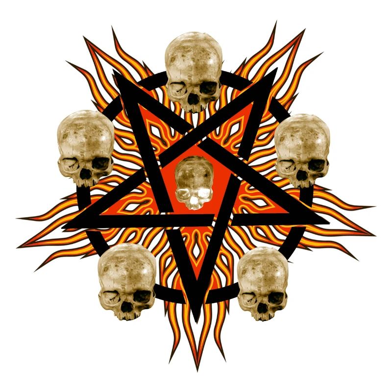 Pentagramm mit Totenköpfe