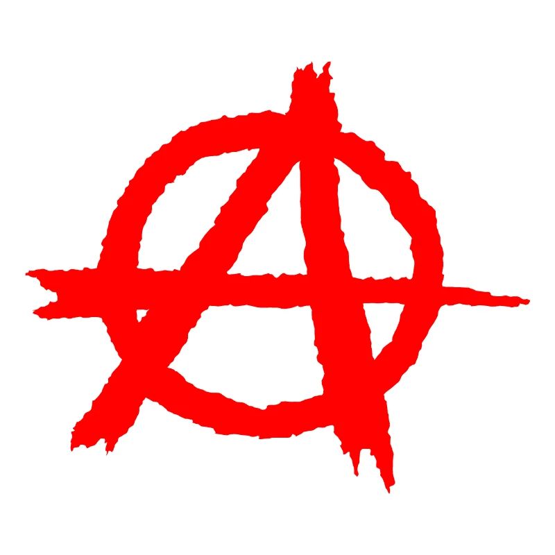 Anarchy / anarchy silhouette symbol in red