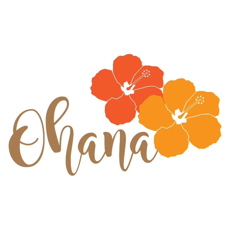 Ohana avec des fleurs d’hibiscus