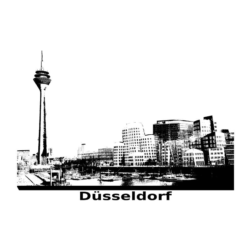 Düsseldorf Skyline schwarz Geschenkidee