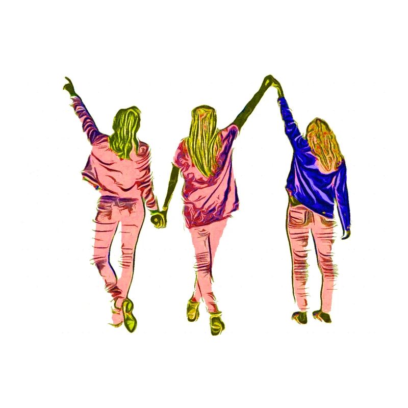 Design three girlfriends in pop art style
