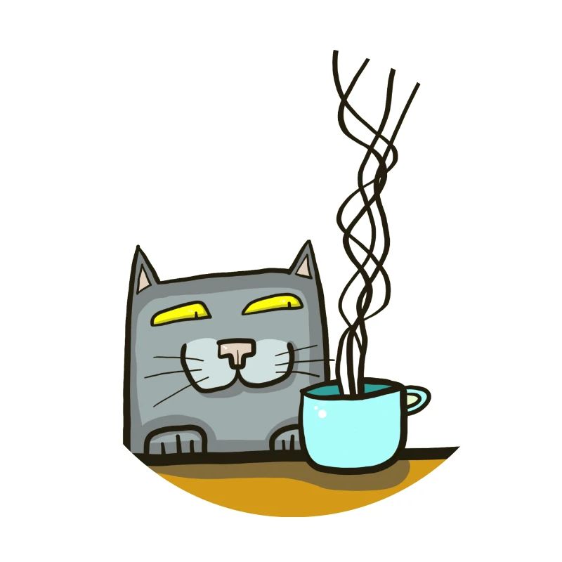 Chat avec du café