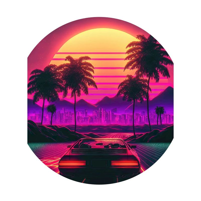 Retro Ride: Auf den Synthwave-Wellen der Sonne