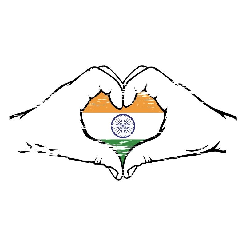 Drapeau de l’Inde en forme de coeur utilisé