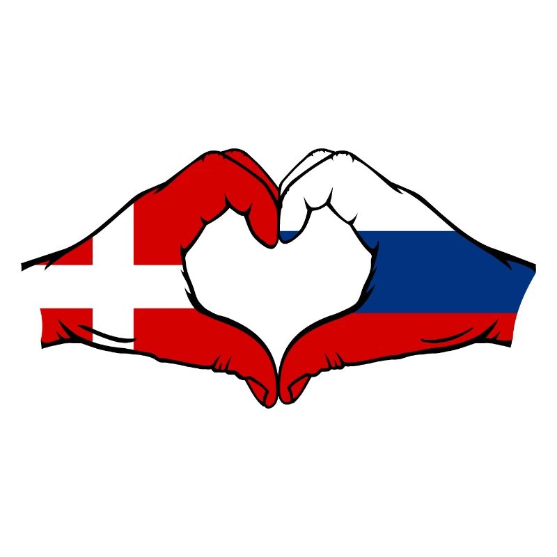 Danemark Russie Forme de coeur avec les mains