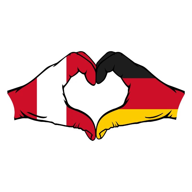 Peru Germany Flag Hands Heart Shape
