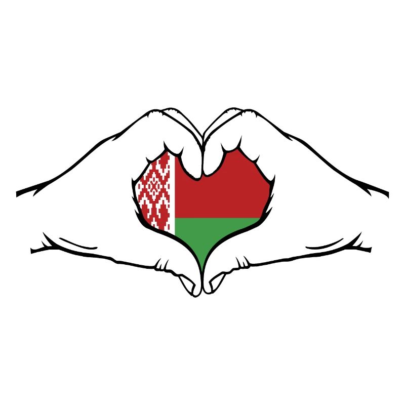 Belarus Flag Hands Heart Shape