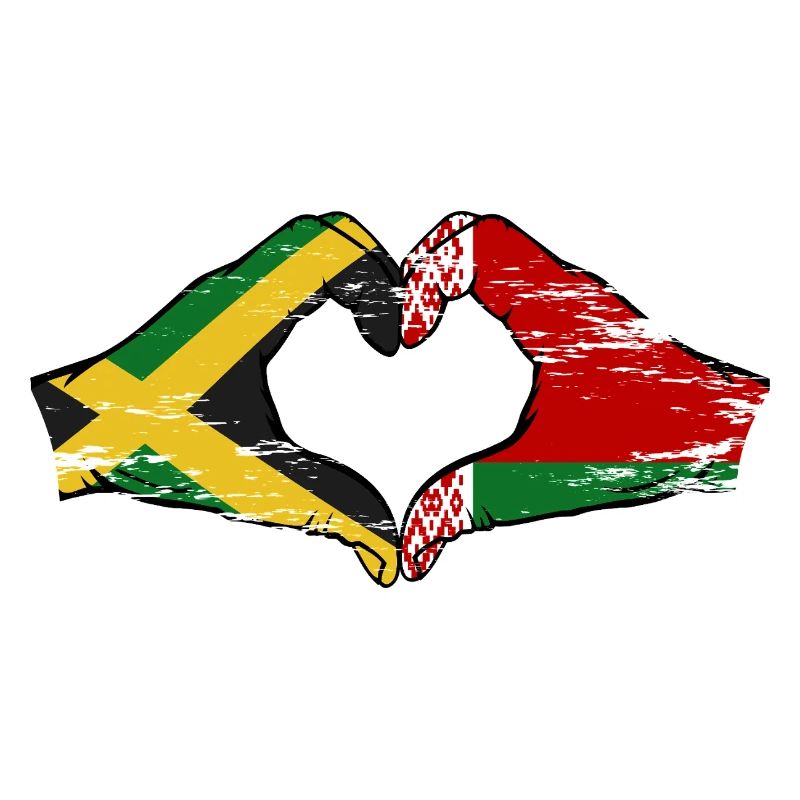 Jamaïque Biélorussie Mains Forme de coeur Utilisé