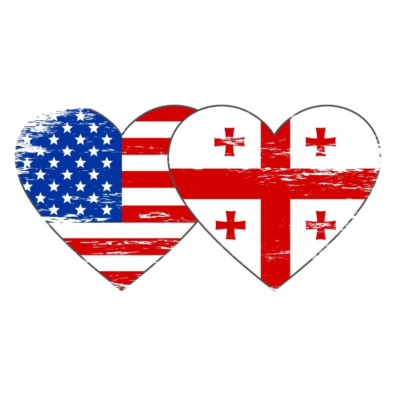 Drapeau de la Géorgie des États-Unis en forme de coeur utilisé