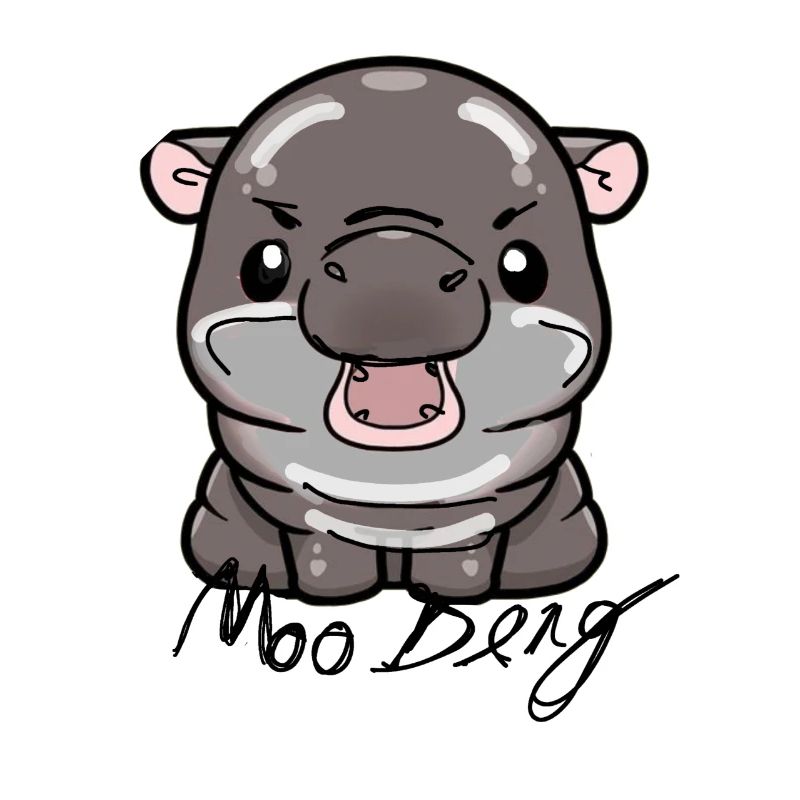 Moo Deng, Nilpferd, illustration, hippo