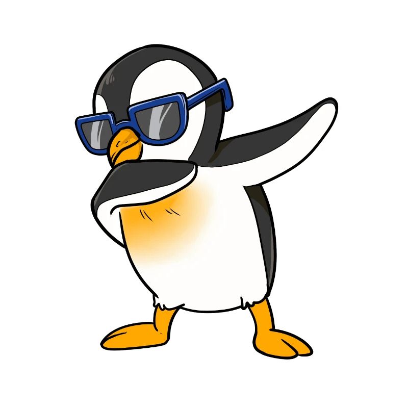 Pingouin cool dab pôle sud dance float step