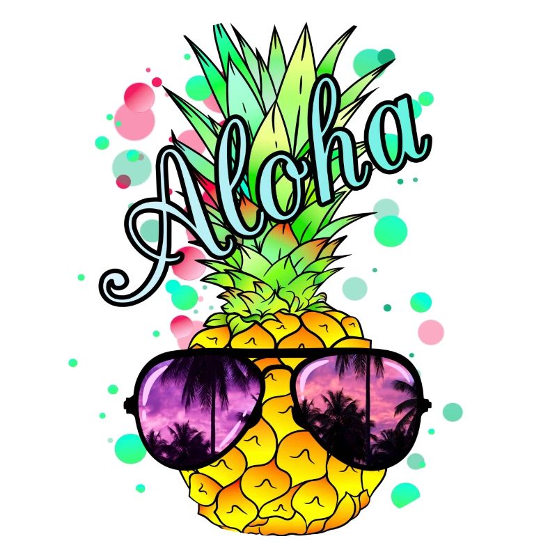 Aloha Ananas mit Sonnenbrille