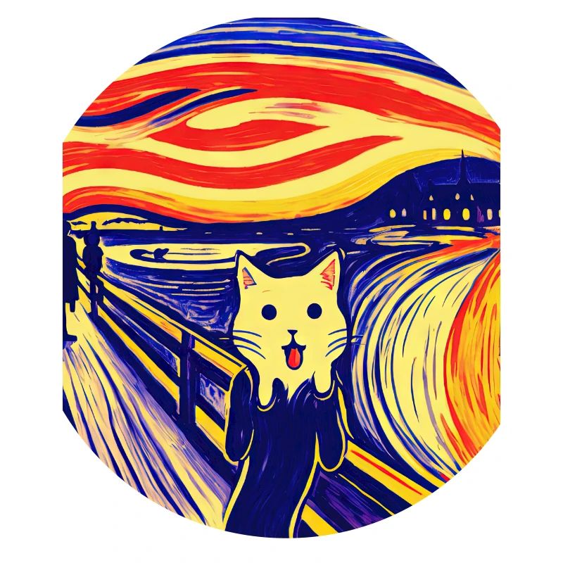 Impressionistic Funny Cat Screaming Impressionism