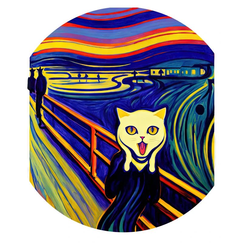 Impressionistic Funny Cat Screaming Impressionism