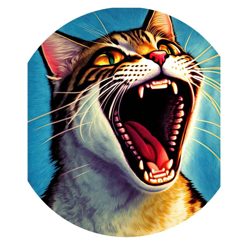 Impressionistic Funny Cat Screaming Impressionism