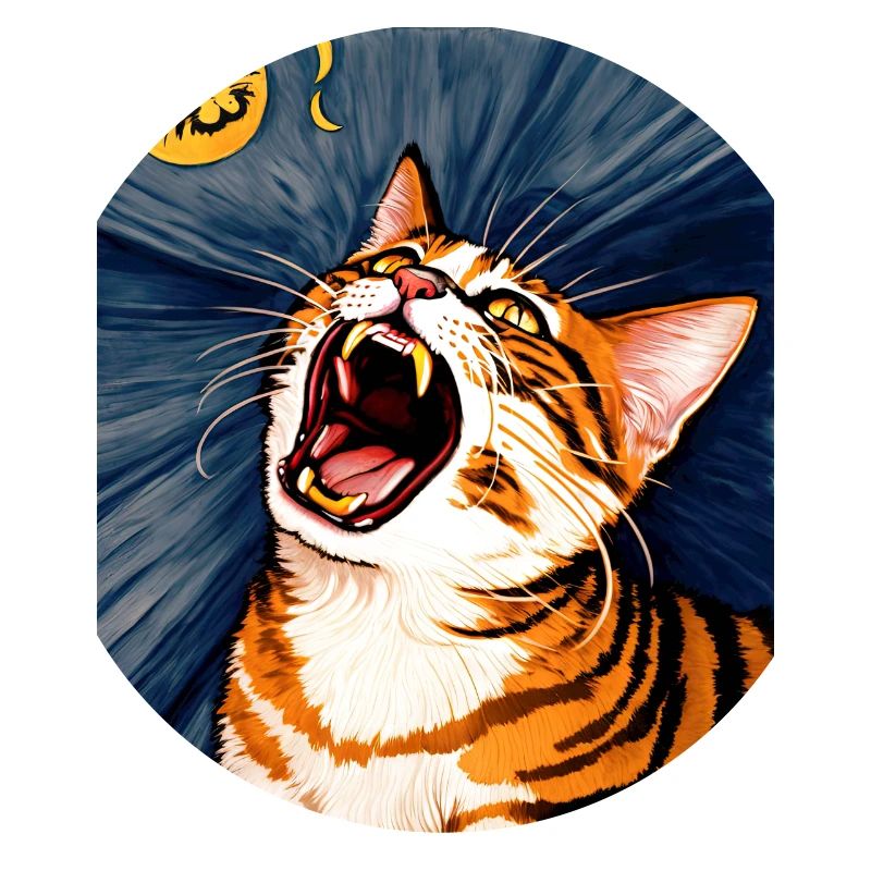 Impressionistic Funny Cat Screaming Impressionism