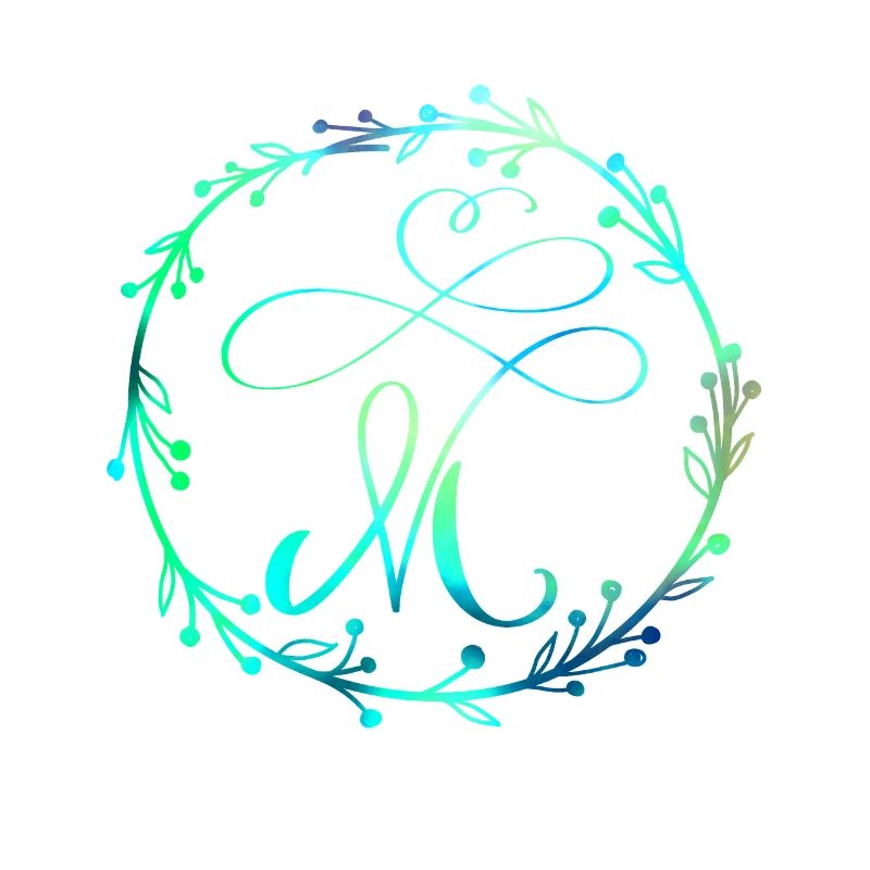 Monogramme, Lettre M, Ornement de calligraphie