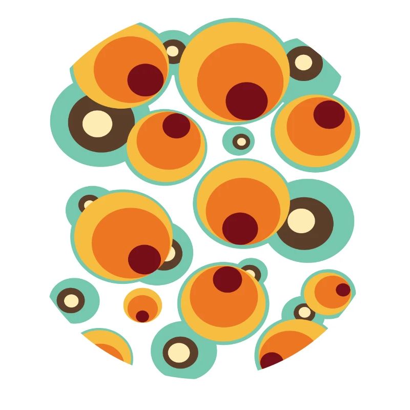 Vintage Mid Century Dot Circle Pattern