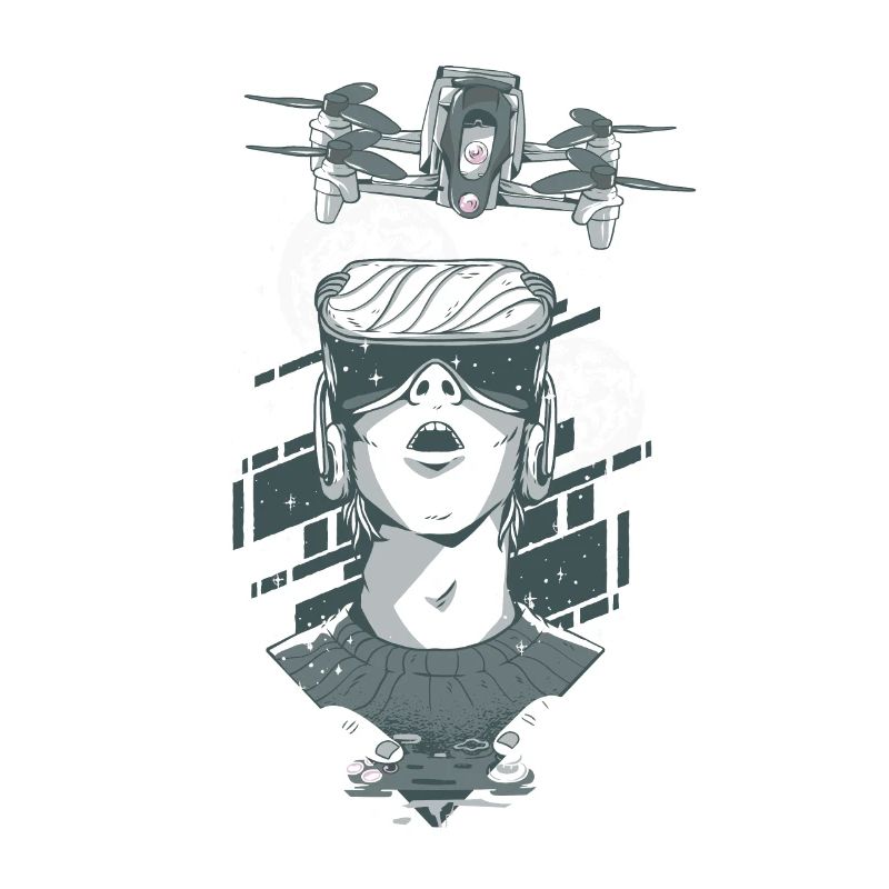 Drone operator, drone pilot with camera drone